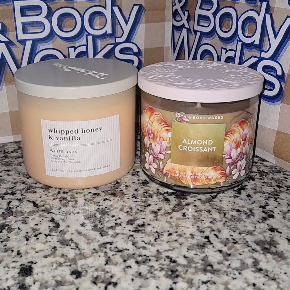 🎉 NEW WHIPPED HONEY & VANILLA CANDLE & ALMOND CROISSANT CANDLE BUNDLE